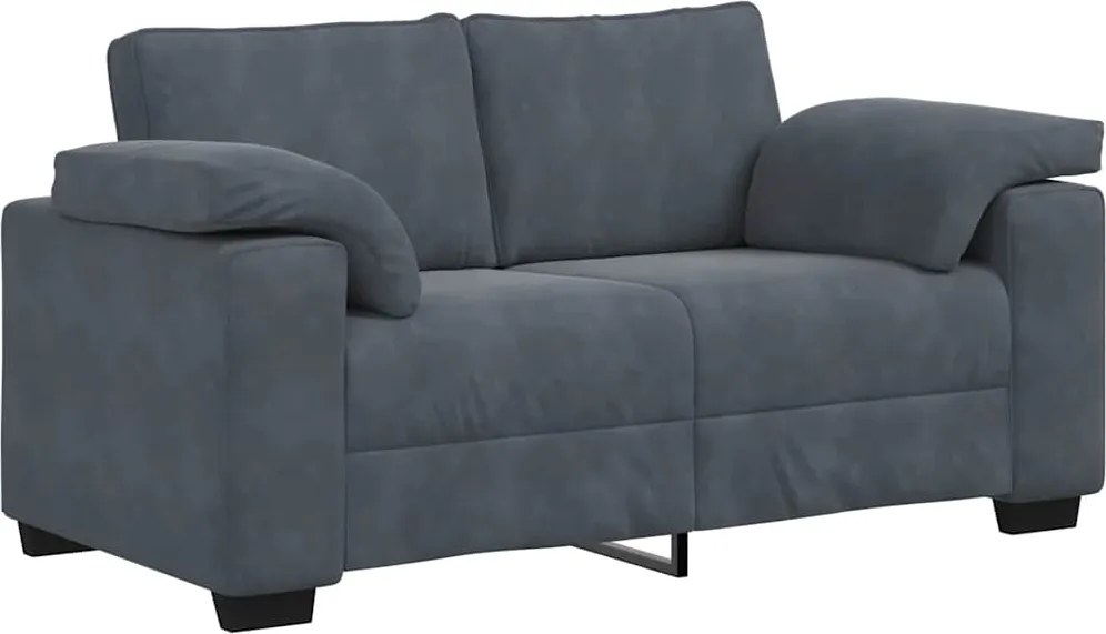 vidaXL sötétszürke bársony loveseat kanapé 160x77x82 cm