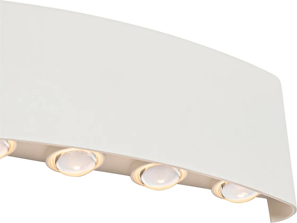 Kültéri fali lámpa fehér, LED-del, 10-lámpás, IP54 - Silly