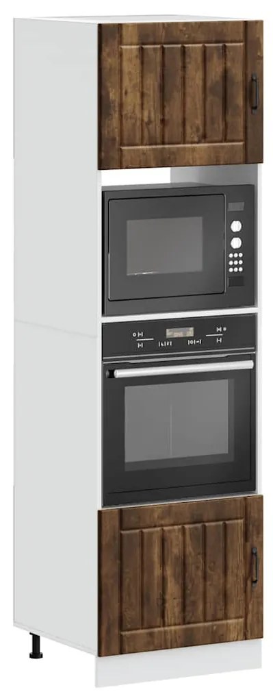 Lucca 2 db füstölt tölgy színű szerelt fa sütőszekrények