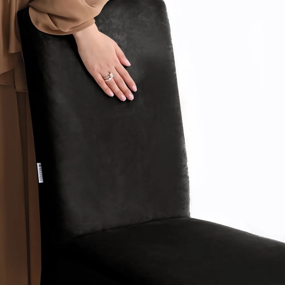 Fekete gumis szék huzat 48 cm Sento – Restilo