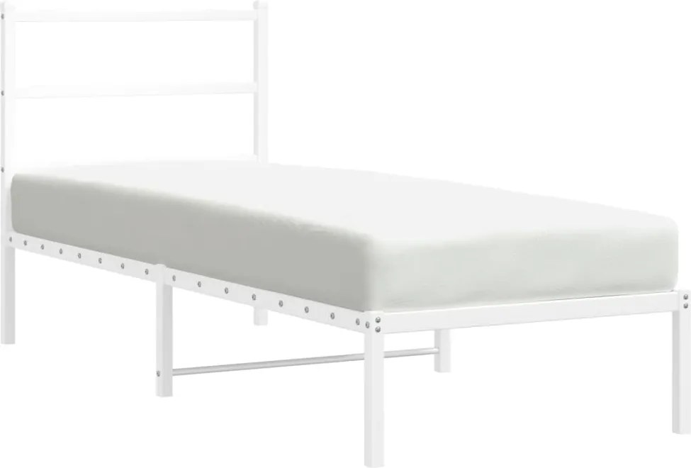 vidaXL fehér fém ágykeret matrac nélkül fejtámlával 180 x 200 cm