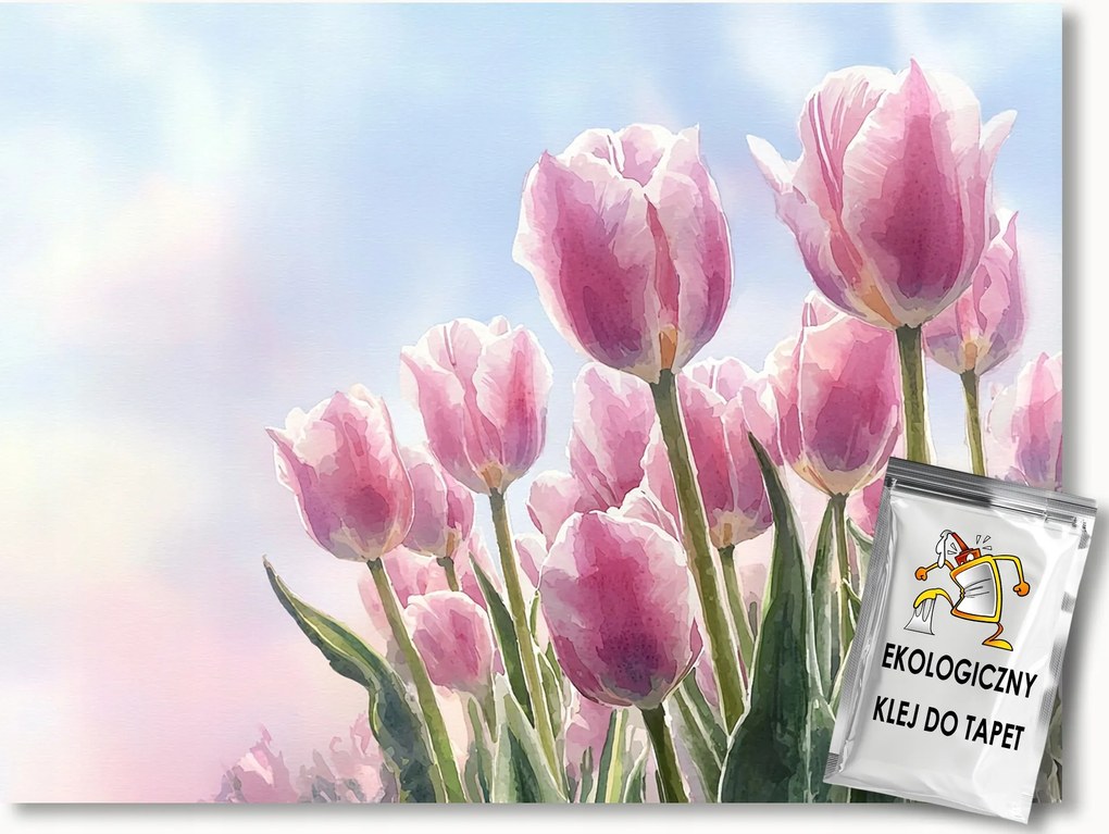 Fotótapéta Flizelina Tavasz Tulipánok Rózsaszín Virágok 312x219 ragasztó