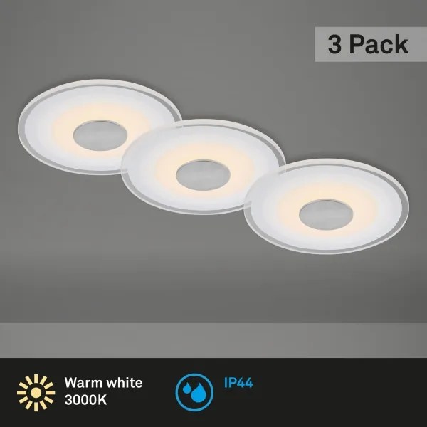 Briloner - KÉSZLET 3x LED Fürdőszobai beépíthető lámpa LED/6W/230V IP44 króm
