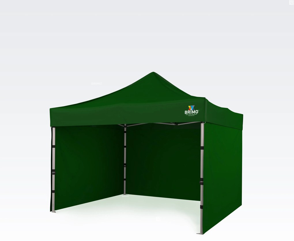 Prémium party sátor 3x3 m alumínium | Legmagasabb tartósság – BRIMO - plusz 3 oldalfal - Zöld