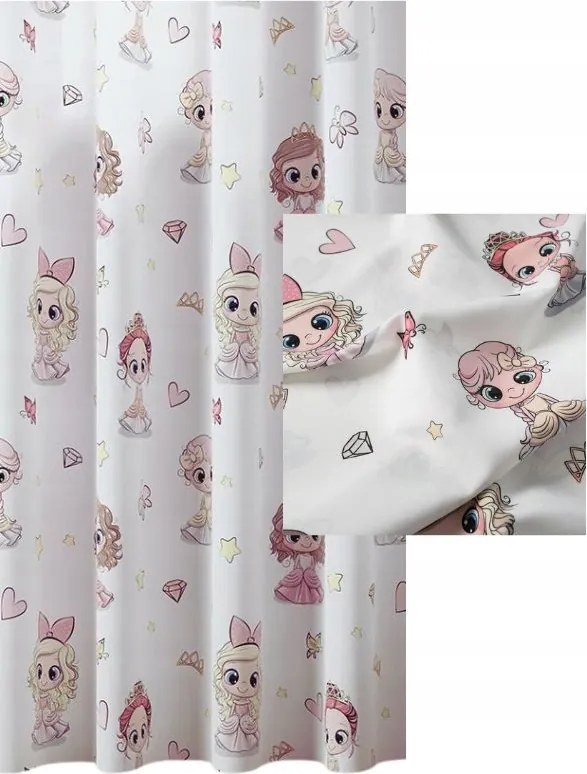 Függöny Kész Függöny Bevarrt Szalaggal Gyerekszoba Hercegnő Sz130x210