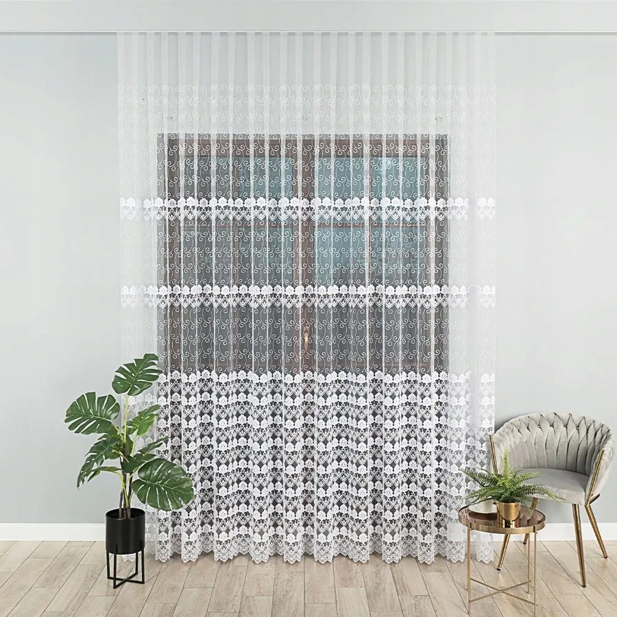 Függöny méter hosszú 280cm mintás teljes hálós divatos 0,5m csíkos