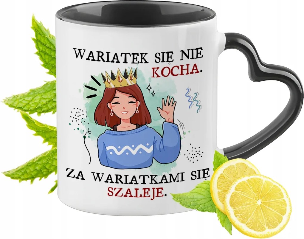 Vicces Bögre Fekete Szív Alakú Füllel Ajándék