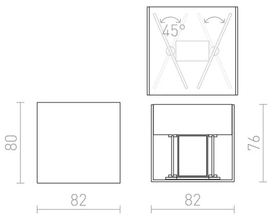 RED-Design Rendl-R12556- LED Kültéri fali lámpa CARRE 2xLED/3W/230V IP54