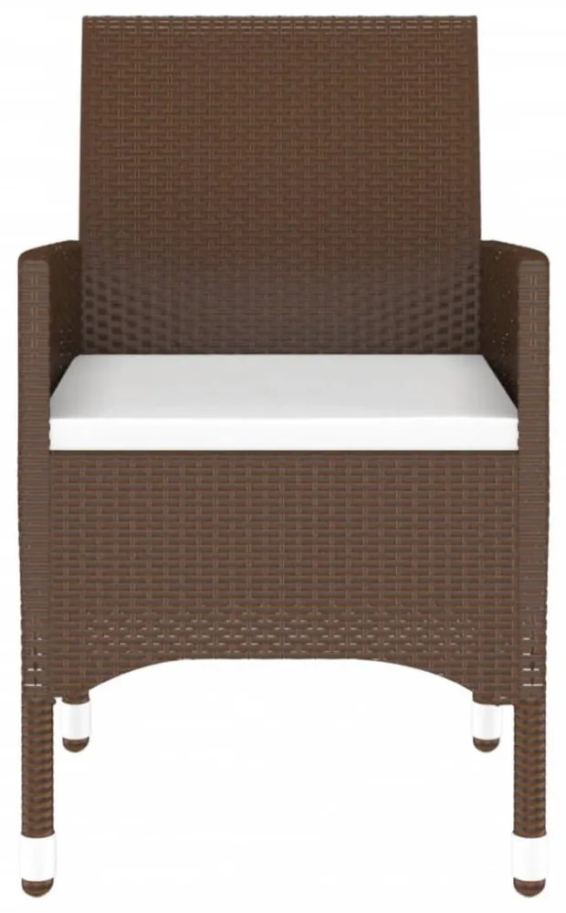 3 részes barna polyrattan kerti étkezőgarnitúra