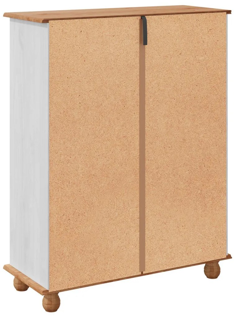 cipőszekrény ASKIM Fehér 85x35x108 cm tömör fenyőből