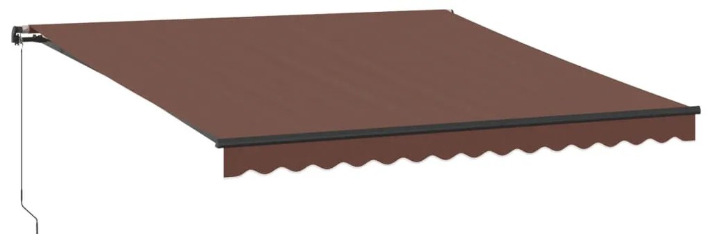 barna kézzel kihúzható LED-es napellenző 400 x 350 cm