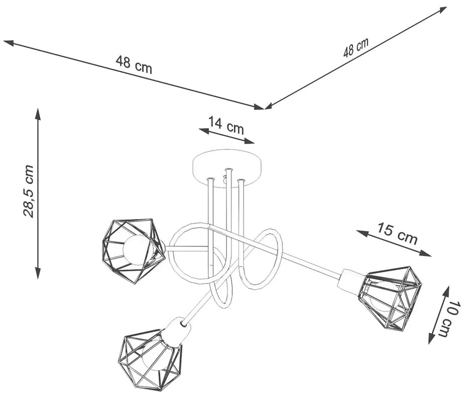 Fekete mennyezeti lámpa ø 10 cm Varpu – Nice Lamps