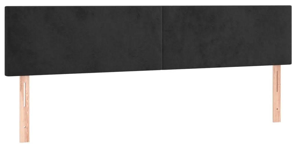 fekete bársony LED-es fejtámla 180x5x78/88 cm