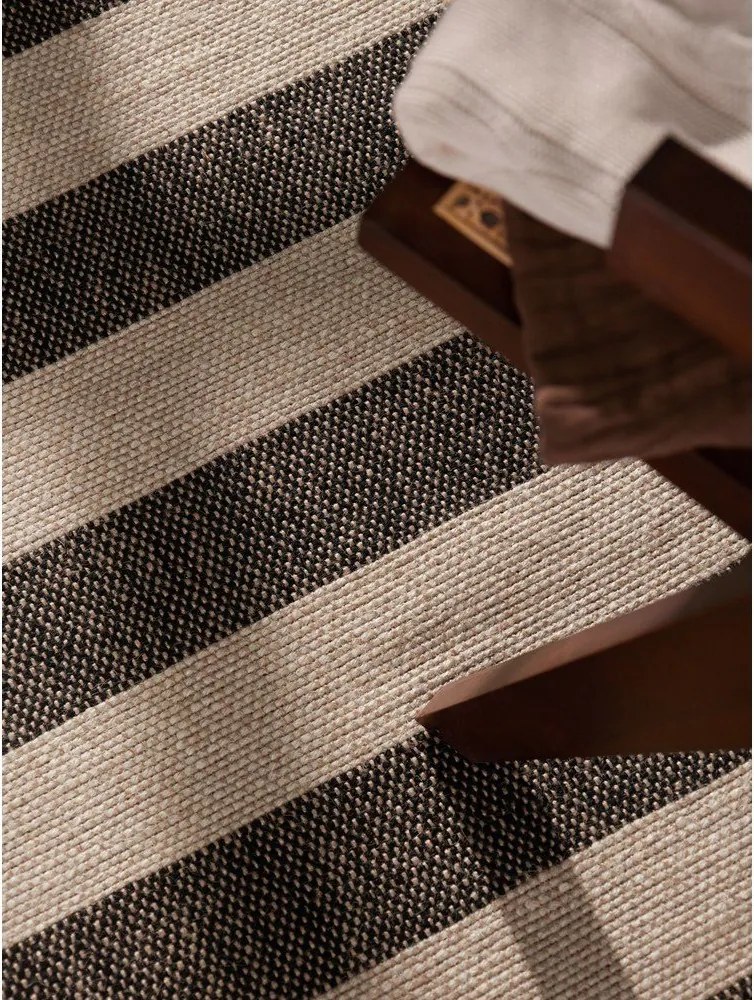 Fekete-krémszínű kétoldalas-kézi szövésű juta futószőnyeg 80x200 cm Playa – Hanse Home