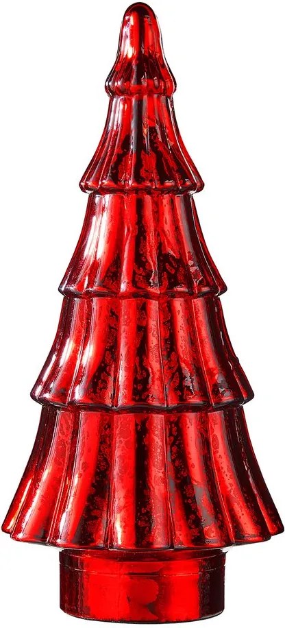 X-MAS üveg fenyő 30 cm , piros