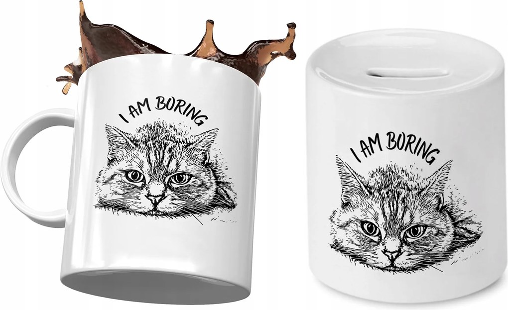 Cicák Bögre Persely Ajándék Szett Nyomtatott Fotóval