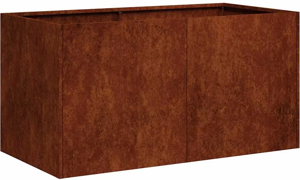 vidaXL növénytartó rozsdás 80x40x40 cm időjárásálló acélból