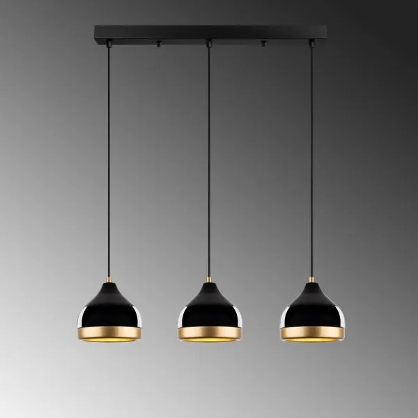 YILDO kábelre függesztett csillár 3xE27/40W/230V fekete/arany