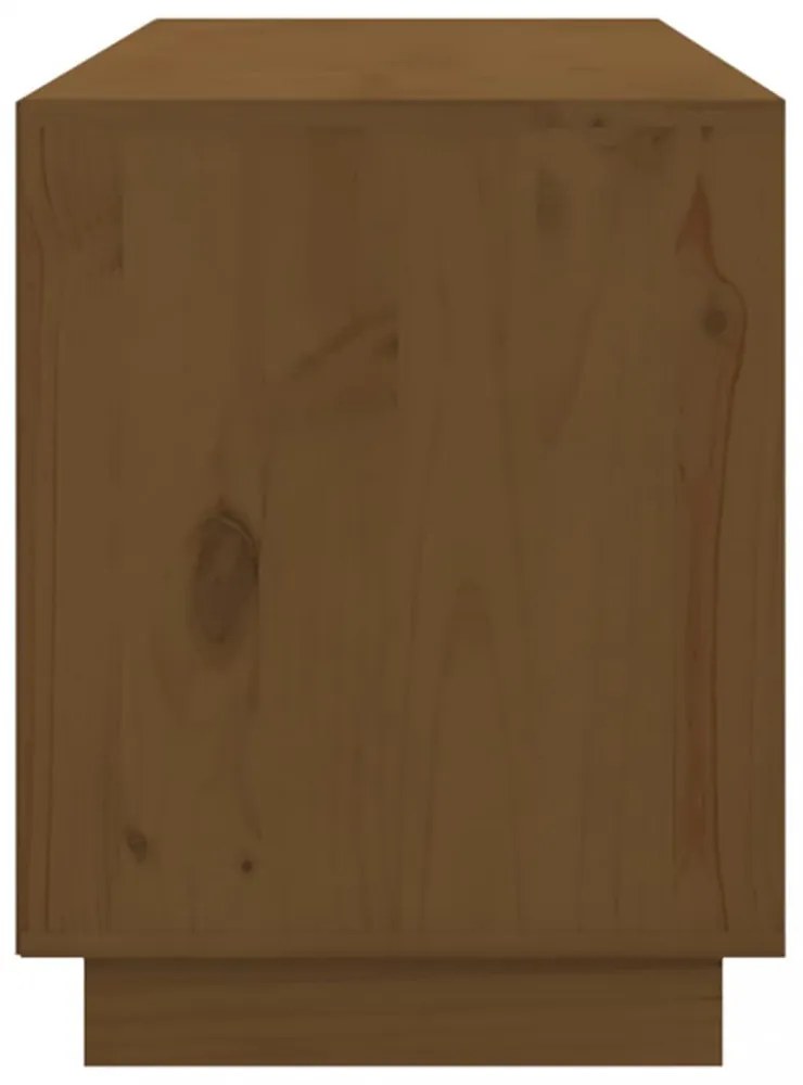 mézbarna tömör fenyőfa TV-szekrény 176x37x47,5 cm