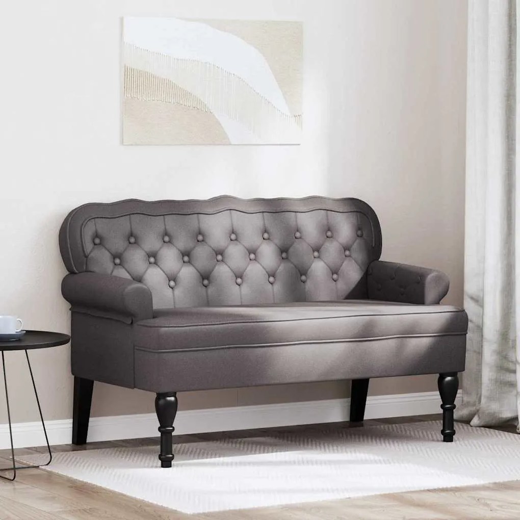 vidaXL Chesterfield Pad Szürke 119.5 x 64.5 x 75 cm Műbőr