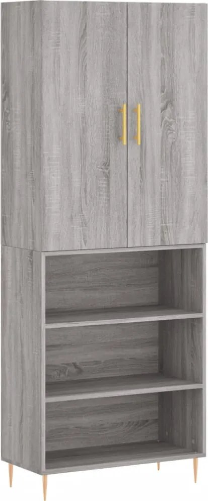 vidaXL szürke sonoma szerelt fa magasszekrény 69,5 x 34 x 180 cm