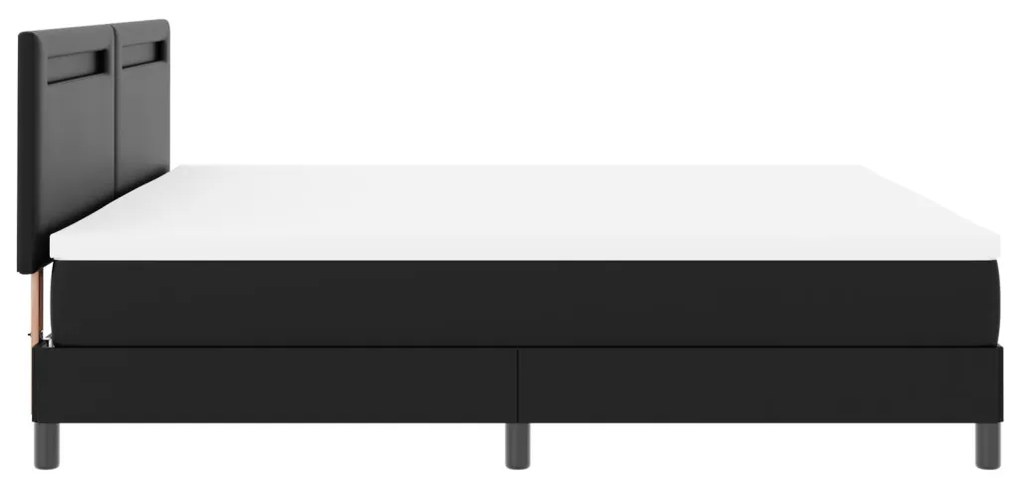 Ágykeret matraccal matracmal Fekete 200 x 200 cm Műbőr