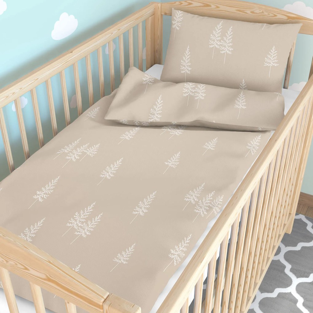 Goldea gyermek pamut ágyneműhuzat kiságyba - északi fenyők 90 x 130 és 40 x 60 cm