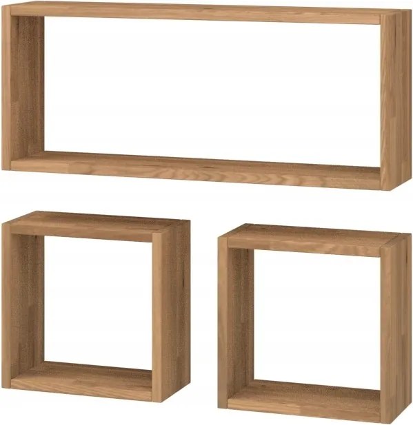 Cube Loft szögletes tölgyfa polc szett 70x70