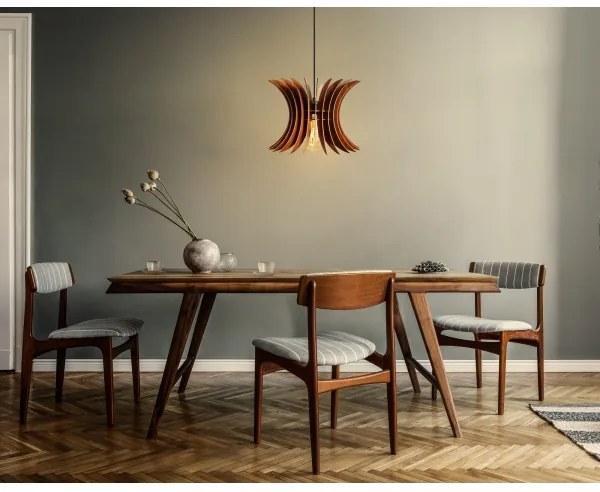 Csillár zsinóron 1xE27/60W/230V barna átm. 20 cm