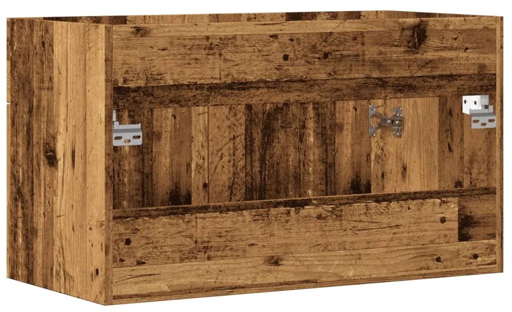 antik fa színű szerelt fa mosdószekrény 90x38,5x46 cm