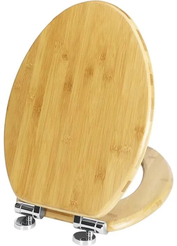 Elite Home® MDF WC ülőke lecsapódásgátló funkciós, lassan záródó fedéllel, fém zsanérokkal, natúr fa hatású