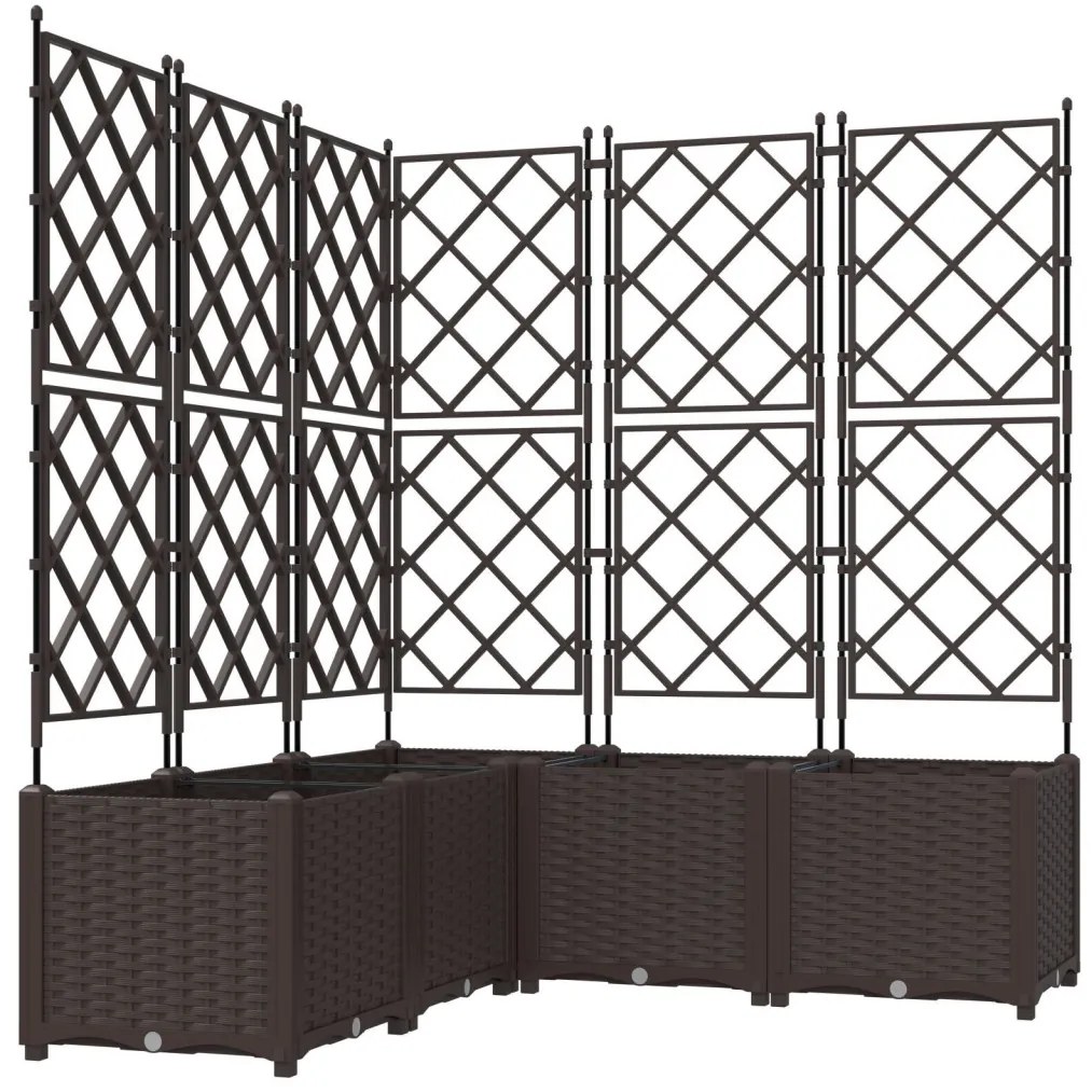Kert Cserép Rácsos 5 db Barna 120x120x143 cm