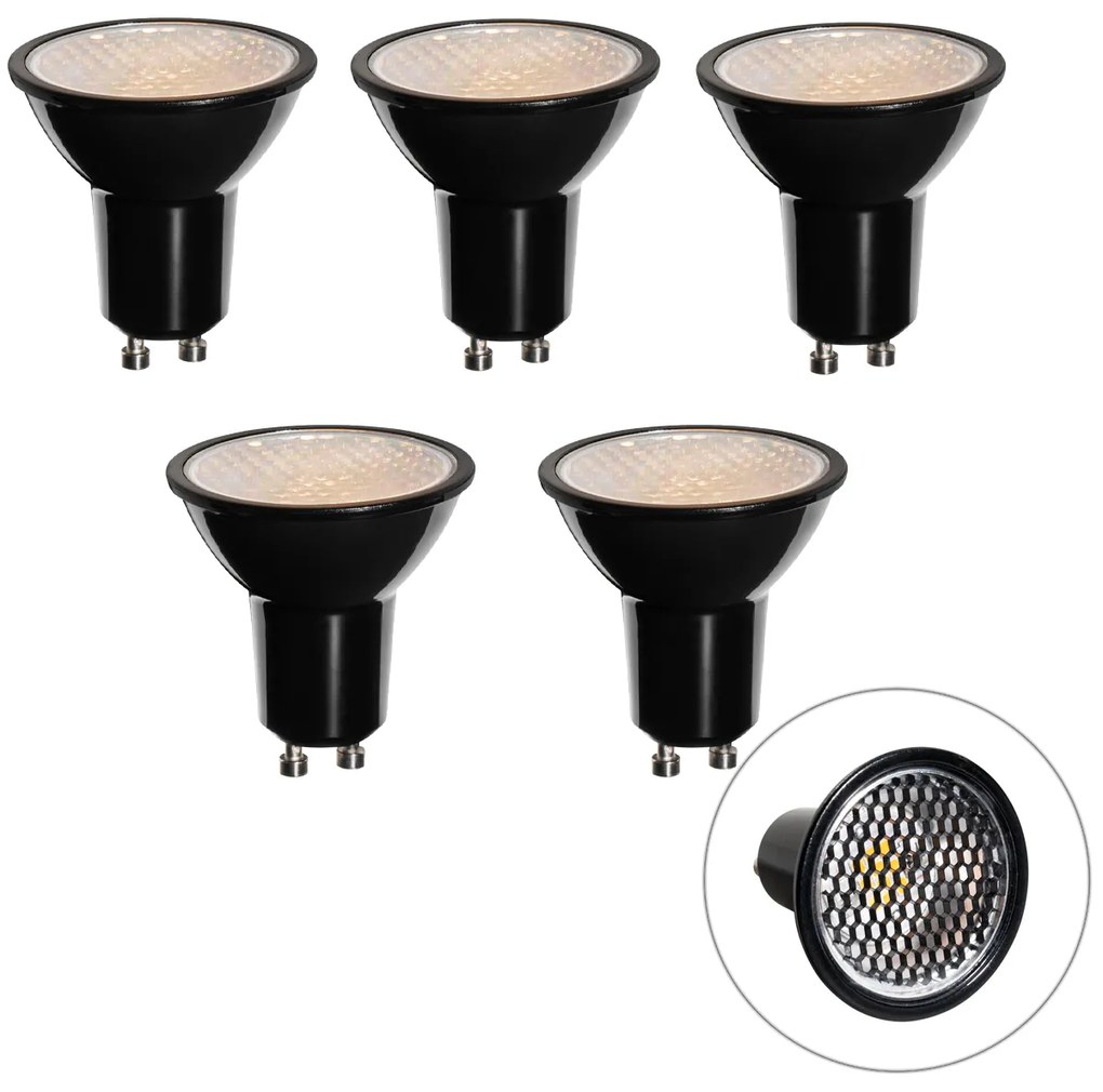 5 darabos GU10 dimmelhető LED izzókészlet 50 mm méhsejt mintával 6W 400 lm 3000K