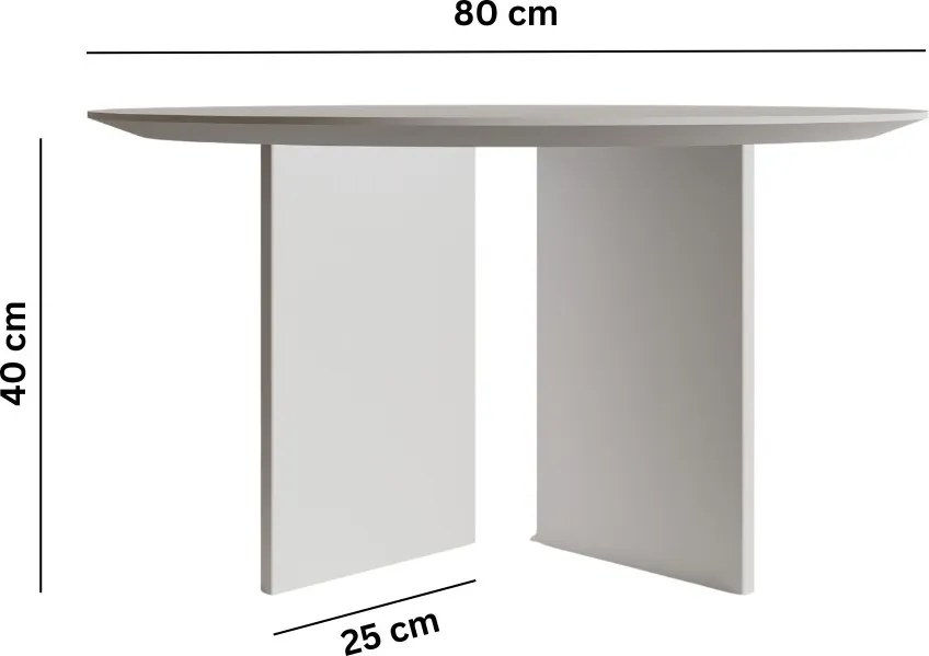 Leo dohányzóasztal, fehér, 80 cm