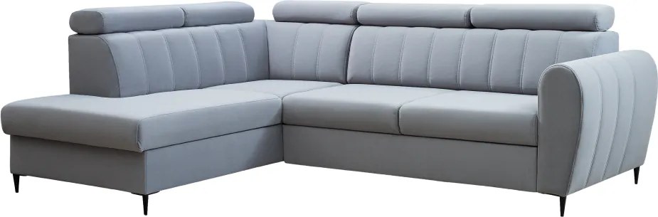 Kinyitható ülőgarnitúra, világosszürke, balos, KORIO L