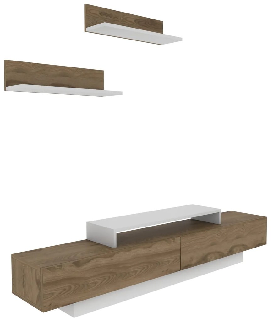 TV szekrény Lusi - White, Oud Oak