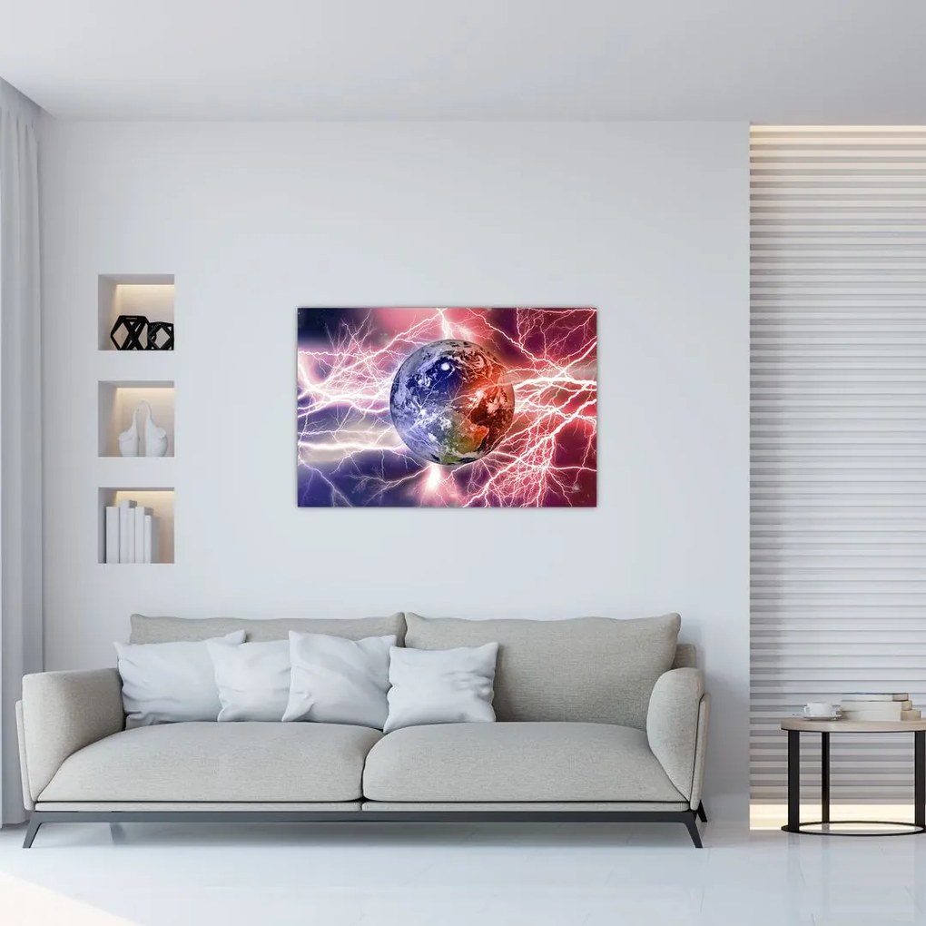 Kép - Földgolyó az áram alatt (90x60 cm)