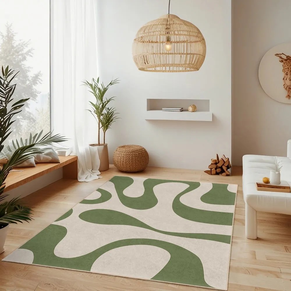 Zöld mosható futószőnyeg 80x200 cm Matcha Latte – Mila Home