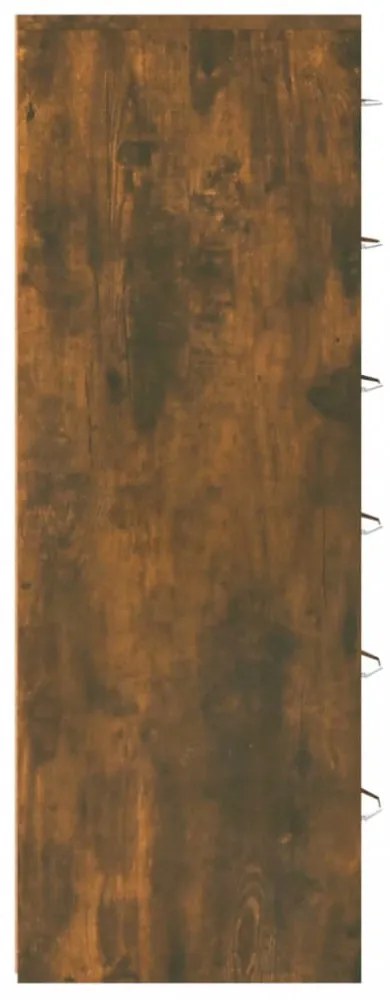 füstös tölgy színű szerelt fa komód 6 fiókkal 50 x 34 x 96 cm