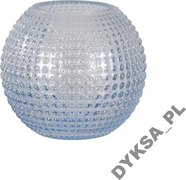 Üveg Gyertyatartó Kék 15cm teamécses skandináv kerek dekoráció