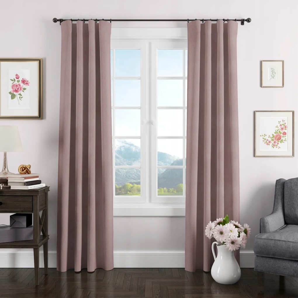 Velvet Velúr Szalagfüggöny 145X240 Rózsaszín