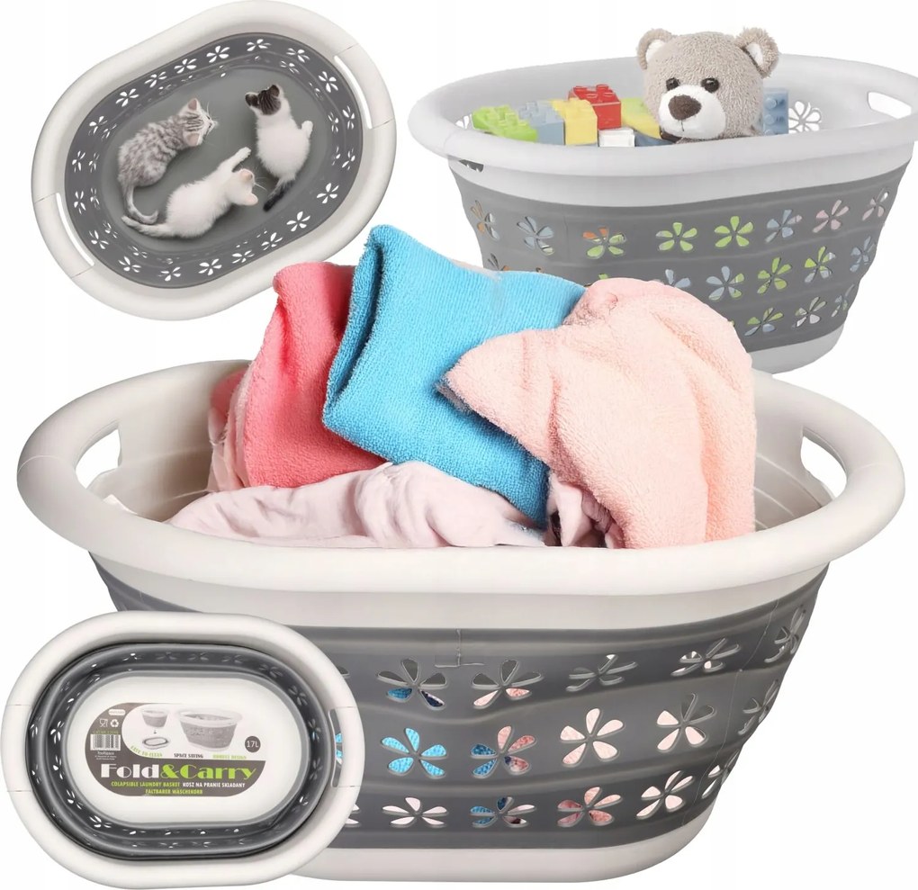 Szennyestartó Kosár Összecsukható Szilikon Összecsukható Tál Nagy Szilikon 25L