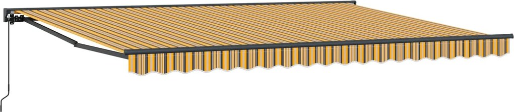 vidaXL Behúzható napellenző Sárga és Szürke 450 × 300 cm