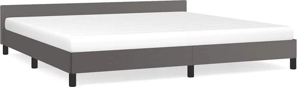 vidaXL szürke ágykeret fejtámlával matrac nélkül 200x200 cm