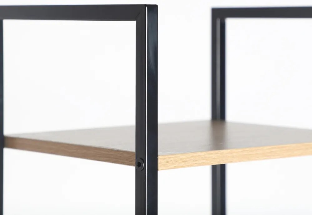 Intenso Home 5 szintes nyitott könyvespolc 29 x 144cm (Aranytölgy) | Univerzális tároló állvány fém lábakkal