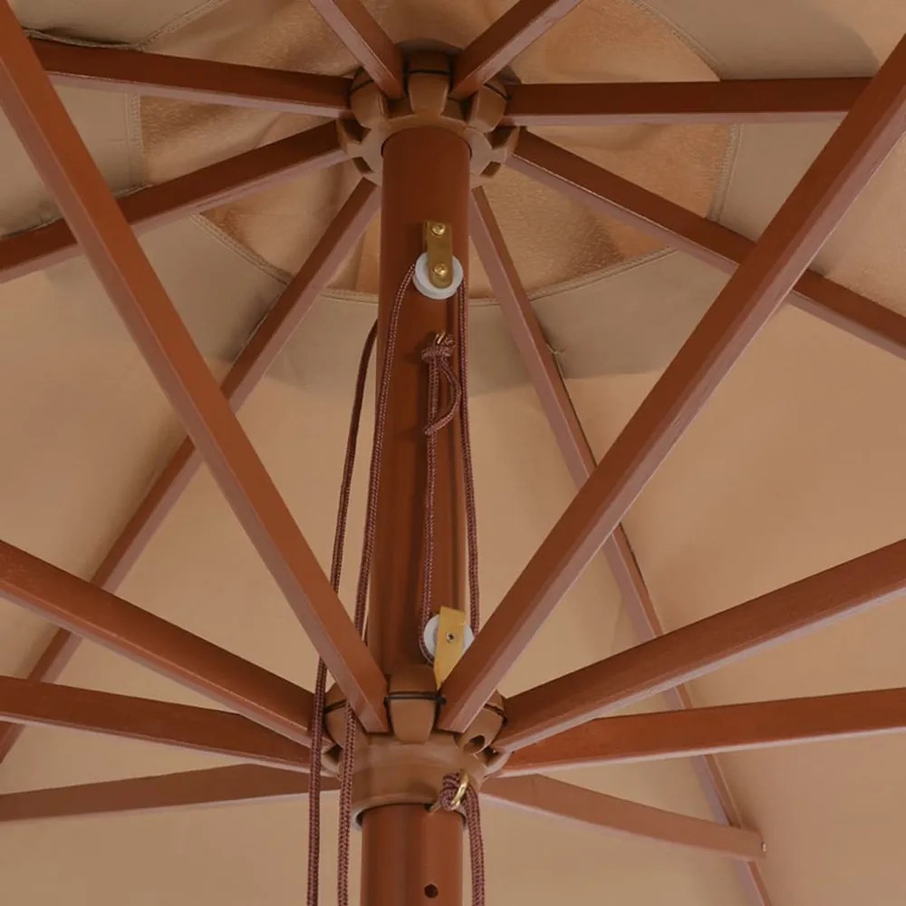 tópszínű kültéri napernyő farúddal 350 cm