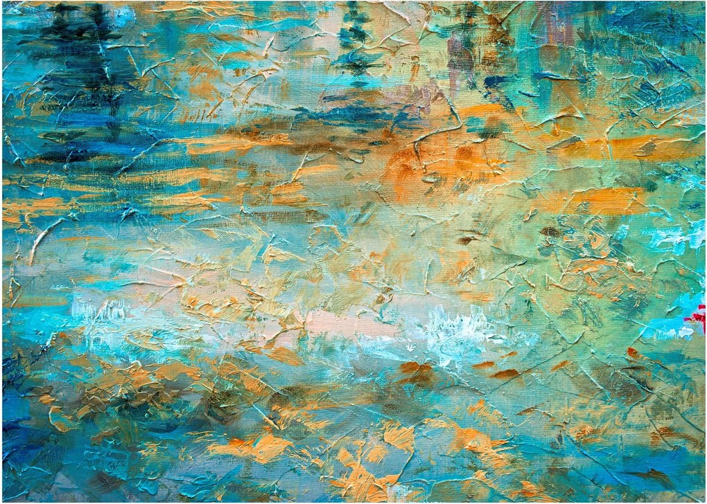 A kék absztrakció képe (üvegen) (70x50 cm)