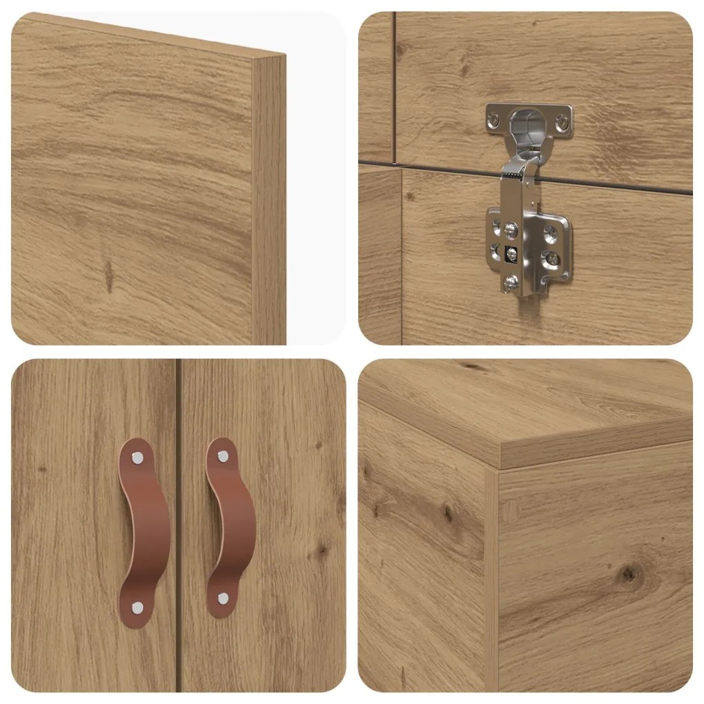 vidaXL Ágykeret tárolóval tárolóval Artisan tölgy 100 x 200 cm Faanyag