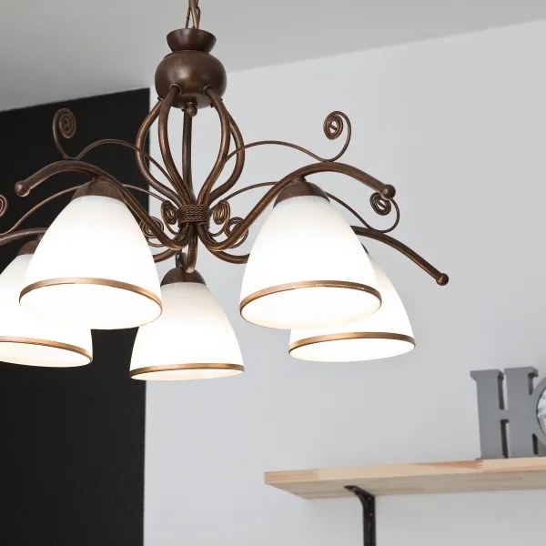 Csillár láncon RETRO II 5xE27/60W/230V