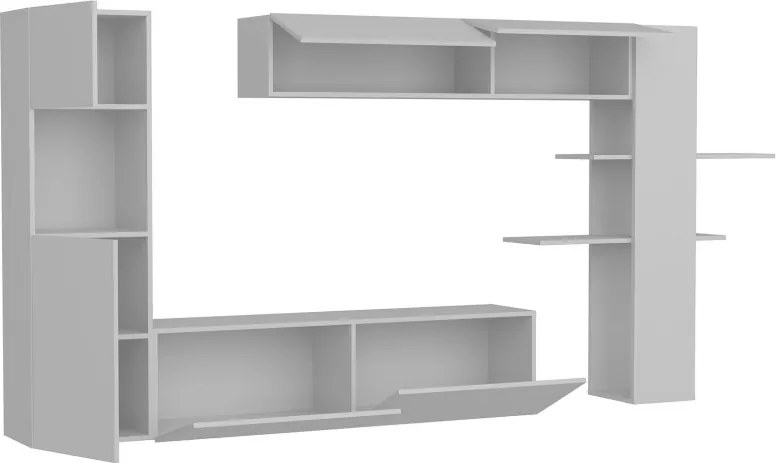 TV-állvány, fehér, 215 cm